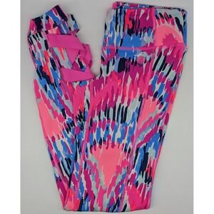 Lilly Pulitzer XS Luxletic Caille Weekender Leggings Free Spirit Pink‎ Colorful